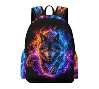 TPISLI Wolf Bookbag Children Year 5 Animal Wolves Rucksack Boys Age 16 Modern Trendy 16.5 Inch Laptop School Backpack Primary School Travel Daily Use Travel Use