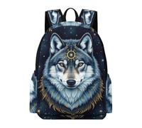 TPISLI Wolf Design Daypack Students Year 4 Animal Wolves School Bag Boys 10-14 Year Olds Durable Cool 15.6 Inch Laptop Rucksack Outdoor Day Trips Back to School Gift