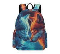 TPISLI Wolf Design School Backpack Girls Age 11 Animal Wolves Rucksack Boys 10-14 Year Olds Trendy Modern 14 Inch Laptop Backpack Primary to Secondary Travel Gift