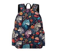 TPISLI Wolf Flowers Bookbag Girls Age 8 Animal Wolves Daypack Boys Age 14 Lightweight Durable Spring Outing Backpack Primary to Secondary Travel Gift School Gift Travel Use