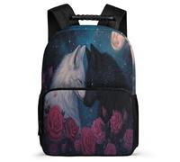TPISLI Wolf Illustration Backpack Primary Classes for Boys Girls Age 7-12 Animal Wolve Design Backpack Kids and Teens, Sturdy Handle Adjustable Straps Back to School Gift