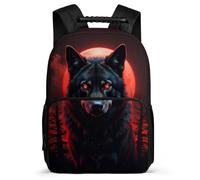 TPISLI Wolf Moon Bookbag for Kids and Teens 7-11 Year Olds Moon Wolves School Bag for Kids Junior School, 1680D Fabric Soft Felt Details Daily Essentials