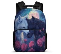 TPISLI Wolf Motif Daypack for Children Primary School, Animal Wolve Pattern Backpack Primary Age 6-11, Durable School Bag, Sturdy Handle, Outdoor Travel, Day Trips