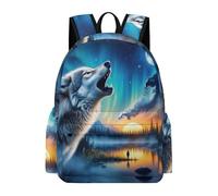 TPISLI Wolf Pattern Backpack Boys Girls Teens 8-14 Years Old School Bag Animal Wolves Rucksack for Daily Classes, Cool 15.6 Inch Laptop Backpack for Travel and Daily Use