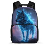 TPISLI Wolf Pattern Bookbag Junior School for Kids and Teens 7-11 Year Olds Animal Wolves Daypack Girls Boys, Lightweight Adjustable Straps Daily Essentials