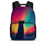 TPISLI Wolf Pattern Daypack for Girls Boys Primary School Animal Wolve Daypack Primary Age 6-11 Kids and Teens, Side Pockets Sturdy Handle School Travel