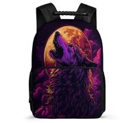 TPISLI Wolf Pattern Daypack for Girls Boys Primary School, Animal Wolves Backpack for 5 to 10 Years, Durable School Bag, Soft Felt Details, Short Trips, Everyday Use