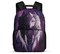 TPISLI Wolf Pattern School Bag Primary Classes for Children School Years 2-5 Animal Wolves Rucksack Girls Boys, Sturdy Handle Lightweight Daily Essentials