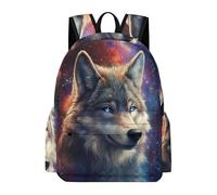 TPISLI Wolf Print Bookbag Boys Ages 8-12 Animal Wolves Rucksack Students Year 7-9 Lightweight Durable 13.3 Inch Laptop School Bag Junior School Daily Use Daily Carry