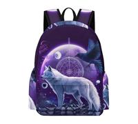 TPISLI Wolf Print. Rucksack Boys 8 Year Olds Animal Wolves Backpack Girls Year 3 Lightweight Durable School Trip Rucksack Junior School Hiking Day Trips Everyday Use
