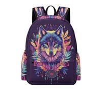 TPISLI Wolf Print Rucksack Kids Age 10-14 Animal Wolves Book Bag Students Year 10 Durable Lightweight 11.6 Inch Laptop Daypack School Years 3-6 Daily Use Outdoor Gift