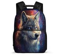 TPISLI Wolf Print School Backpack for Kids and Teens 7-11 Year Olds Animal Wolves School Bag for Kids and Teens Primary Classes, Sturdy Handle Lightweight Birthday Gift