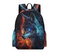 TPISLI Wolf Print School Bag Teens 12-16 Year Olds Animal Wolves Rucksack Boys Year 9 Durable Lightweight 13.3 Inch Laptop School Bag Primary to Secondary Travel Gift