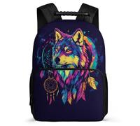 TPISLI Wolf School Backpack Age 5-10 for Kids, Animal Wolve Daypack for Girls Boys, Lightweight Bag, Side Pockets, Padded Back, Travel Daily Use