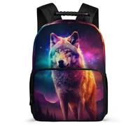 TPISLI Wolf School Backpack for Boy Girl Aesthetic Kids Bookbag Animal Wolve Backpack for Elementary Middle Students 15.7inch Book Bags Back to School Gifts