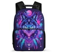 TPISLI Wolf School Backpack for Boy Girl Aesthetic Kids Bookbag Animal Wolve Backpack for Elementary Middle Students 15.7inch Book Bags Back to School Gifts