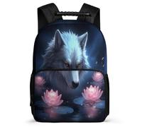 TPISLI Wolf School Backpack for Kids and Teens Year 2-5 Animal Wolves Rucksack 6-11 Years Boys Girls, Side Pockets Adjustable Straps Birthday Gift