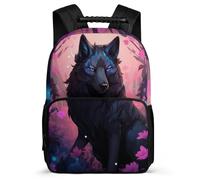 TPISLI Wolf School Backpack for Teens Girl Kid Bookbag for Boy Middle Elementary Wolve Animal School Bag 15.7inch Large Capacity Kids Book Bag Shoulder Backpack Travel Daypack