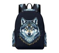 TPISLI Wolf School Backpack Girls Age 8 Animal Wolves Daypack Students Ages 9-13 Modern Durable 14 Inch Laptop Rucksack Junior School Hiking Day Trips Outdoor Gift