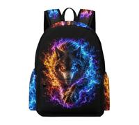 TPISLI Wolf School Backpack Kids 7-11 Year Olds Cool Wolves Book Bag Girls 7-11 Year Olds Lightweight Durable Spring Outing Backpack Junior School Hiking Day Trips
