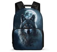 TPISLI Wolve Backpack for Boys Year 3-6, Animal Wolf Rucksack for Children, Lightweight School Bag, Side Pockets, Padded Back, Travel Daily Use