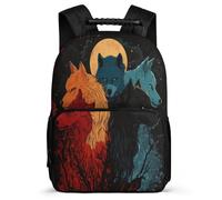 TPISLI Wolve Backpack for Boys Year 3-6, Animal Wolf Rucksack for Children, Lightweight School Bag, Side Pockets, Padded Back, Travel Daily Use