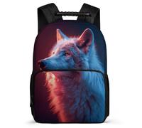 TPISLI Wolve Backpack for Elementary School Boy Girl Lightweight Book Bag Animal Print Travel Backpack Casual Daypack 15.7 Inch School Bags with Adjustable Shoulder Straps