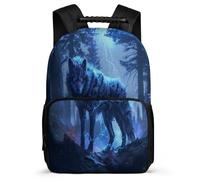 TPISLI Wolve Bookbag for Students Primary Age 6-11 Animal Wolf Daypack for Girls Boys Primary School, Adjustable Straps Side Pockets Short Trips