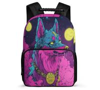 TPISLI Wolve Daypack Primary School for Students 8-12 Years Animal Wolf Rucksack Kids and Teens, Padded Back Adjustable Straps Back to School Gift