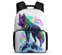 TPISLI Wolve Design Rucksack Junior School for Kids and Teens 7-11 Year Olds Animal Wolf Print School Bag Kids and Teens, Lightweight Adjustable Straps Short Trips
