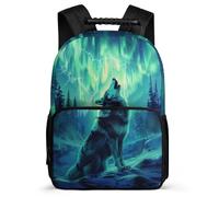 TPISLI Wolve Motif Backpack for Boys 7-11 Year Olds, Animal Wolf Pattern School Bag for Kids, Lightweight Rucksack, 1680D Fabric, Primary Classes, Daily Essentials