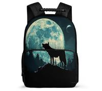 TPISLI Wolve Motif School Backpack Ages 6-10 for Boys Girls, Animal Wolf Pattern Daypack for Kids, Lightweight Bag, 1680D Fabric, Primary Classes, Daily Essentials