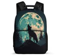 TPISLI Wolve Motif School Backpack Primary Classes for Kids Primary Age 6-11 Animal Wolf Pattern Backpack Boys, 1680D Fabric Adjustable Straps Travel Daily Use