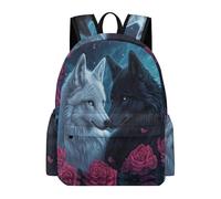 TPISLI Wolve Pattern Back Packs,Kids Backpack Student School Bag Animal Wolf Illustration Travel Backpacks Fashion Bookbag Children School Bags for Teenage Girls