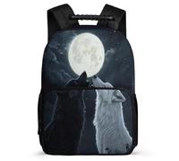 TPISLI Wolve School Backpack Age 5-10 for Kids, Animal Wolf Daypack for Girls Boys, Lightweight Bag, Side Pockets, Padded Back, Travel Daily Use