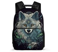 TPISLI Wolve School Backpack for Teens Girl Kid Bookbag for Boy Middle Elementary Animal Wolf School Bag 15.7inch Large Capacity Kids Book Bag Shoulder Backpack Travel Daypack