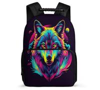 TPISLI Wolves 3D Printed Rucksack Primary Classes for Girls 7-11 Year Olds Animal Wolf Rucksack Kids and Teens, Padded Back Soft Felt Details Travel Daily Use