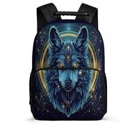 TPISLI Wolves 3D Printed School Backpack for Kids Year 3-6 Animal Wolf Backpack School Years 2-5 Kids and Teens, Adjustable Straps Sturdy Handle Short Trips
