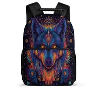 TPISLI Wolves Design Rucksack Primary School for Girls Boys 7-11 Year Olds Animal Wolf Rucksack Kids and Teens, Adjustable Straps Soft Felt Details Travel Daily Use