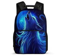 TPISLI Wolves Design School Backpack Year 3-6 for Kids and Teens 8-12 Years Animal Wolf Bookbag Kids and Teens, Soft Felt Details Sturdy Handle Outdoor Day Trips