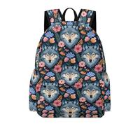 TPISLI Wolves Flowers Backpack Teens 12-16 Year Olds Animal Wolf Book Bag Boys 10-14 Year Olds Lightweight Durable 15.6 Inch Laptop Rucksack Outdoor Day Trips Back to School Gift