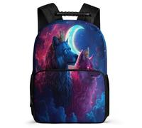 TPISLI Wolves Motif School Backpack Primary Classes for Kids Primary Age 6-11 Wolf Pattern Backpack Boys, 1680D Fabric Adjustable Straps Travel Daily Use