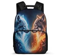 TPISLI Wolves Pattern Daypack Primary School for Kids and Teens 7-11 Year Olds Animal Wolf Rucksack Children, Sturdy Handle 1680D Fabric Daily Essentials