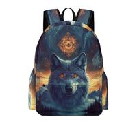 TPISLI Wolves Print Bookbag Kids Age 10-14 Animal Wolf Book Bag Boys 10-14 Year Olds Modern Durable 14 Inch Laptop Rucksack Secondary School Hiking Travel Daily Carry