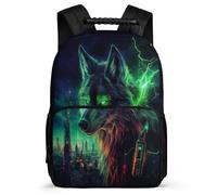 TPISLI Wolves Print Daypack for Kids and Teens 7-11 Year Olds Animal Wolf Backpack for Boys Girls School Years 1-4, Adjustable Straps Padded Back Travel Daily Use