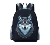 TPISLI Wolves Print School Backpack Teens 12-16 Year Olds Animal Wolf Rucksack Girls Year 3 Lightweight Durable Spring Outing Backpack Junior School Hiking Day Trips