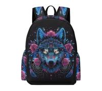 TPISLI Wolves Rose Backpack Boys Girls Teens 8-14 Years Old School Bag Animal Wolf Rucksack for Daily Classes, Cool 15.6 Inch Laptop Backpack for Travel and Daily Use