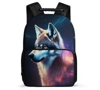 TPISLI Wolves Rucksack for Boys Primary Classes Animal Wolf Rucksack Primary Age 6-11 Girls Boys, Adjustable Straps Lightweight Outdoor Day Trips