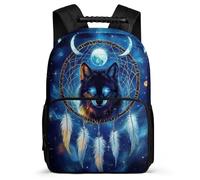 TPISLI Wolves Rucksack for Kids and Teens Junior School Wolf Dreamcatcher Backpack 7-11 Year Olds Girls Boys, Padded Back Sturdy Handle Travel Daily Use