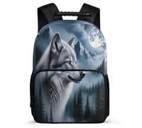 TPISLI Wolves School Bag Junior School for Students Primary Age 6-11 Animal Wolf Rucksack Students, Adjustable Straps Sturdy Handle Daily Essentials